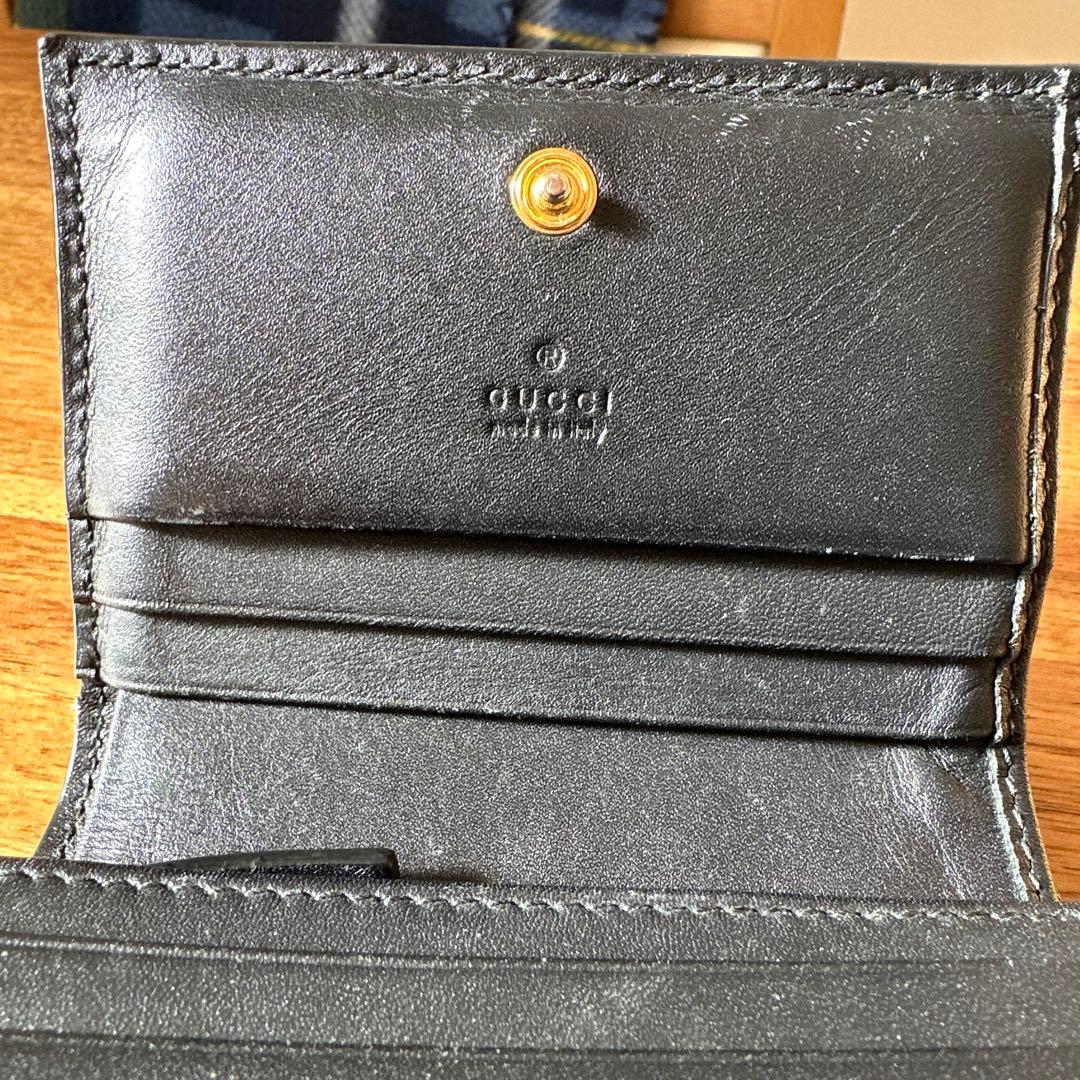 GUCCI グッチ GG柄 金の蜂 Bee 二つ折り 小さめ財布 ベージュ系