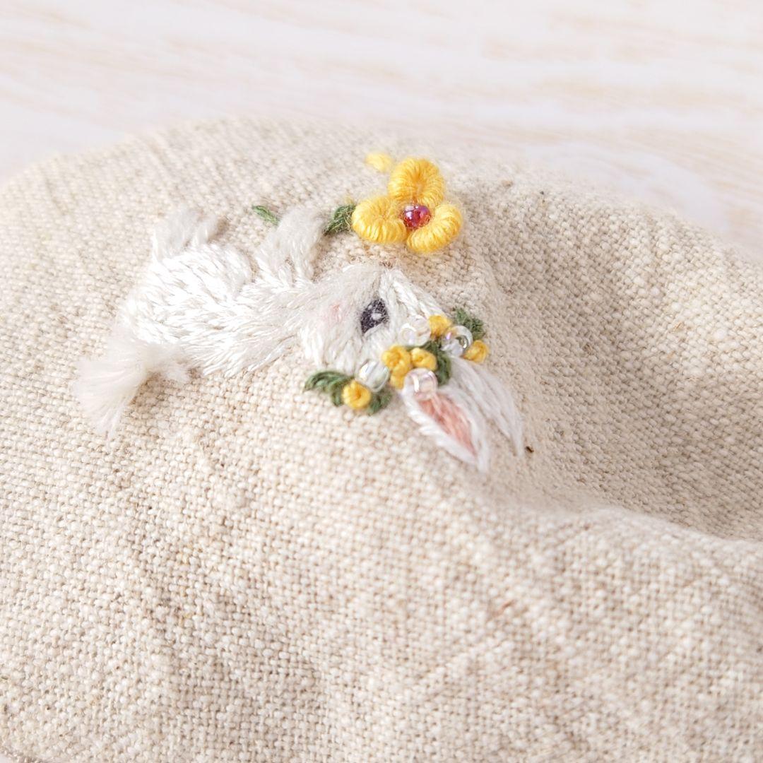 ちっちゃな巾着サシェ/詰替えタイプ【うさこと黄色い花】