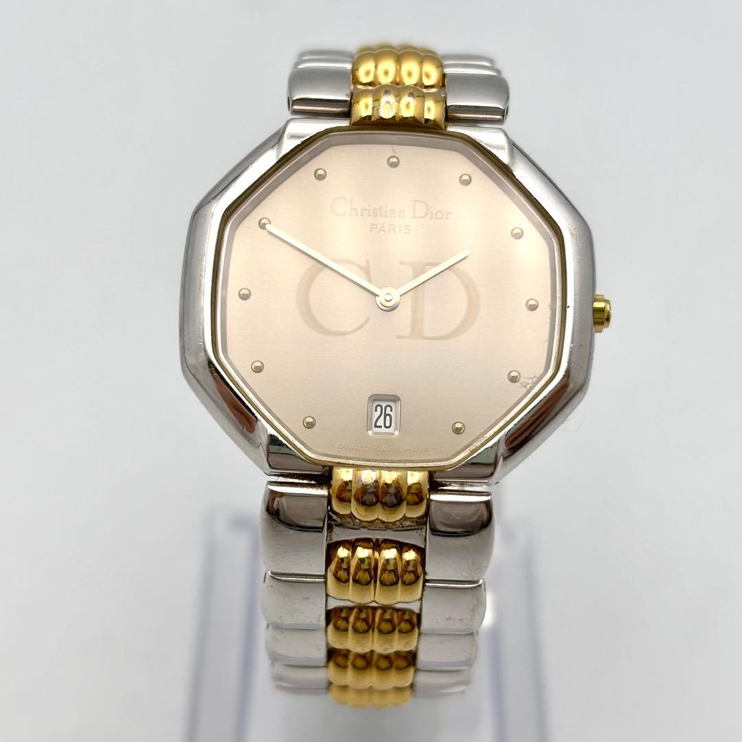稼働 Dior ディオール 腕時計 クオーツ メンズ デイト コンビ