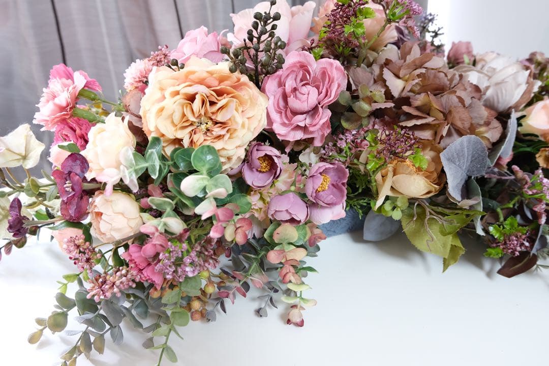 まい　【引き取り歓迎】造花フラワーアレンジメント★高砂風★資材にも