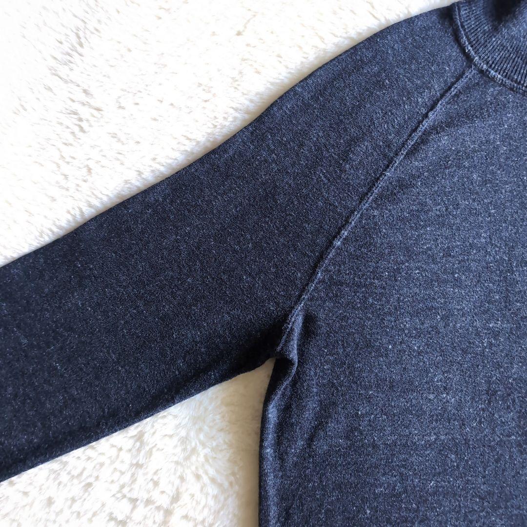 美品 ポロラルフローレン スタンドカラー ジップ ニットカーディガン ネイビー