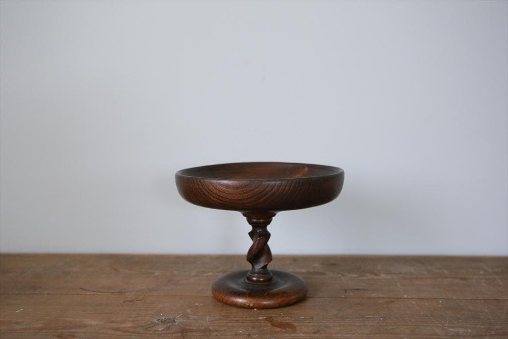 英国アンティーク木製コンポート/ケーキスタンド/コンポティエ(84-247)