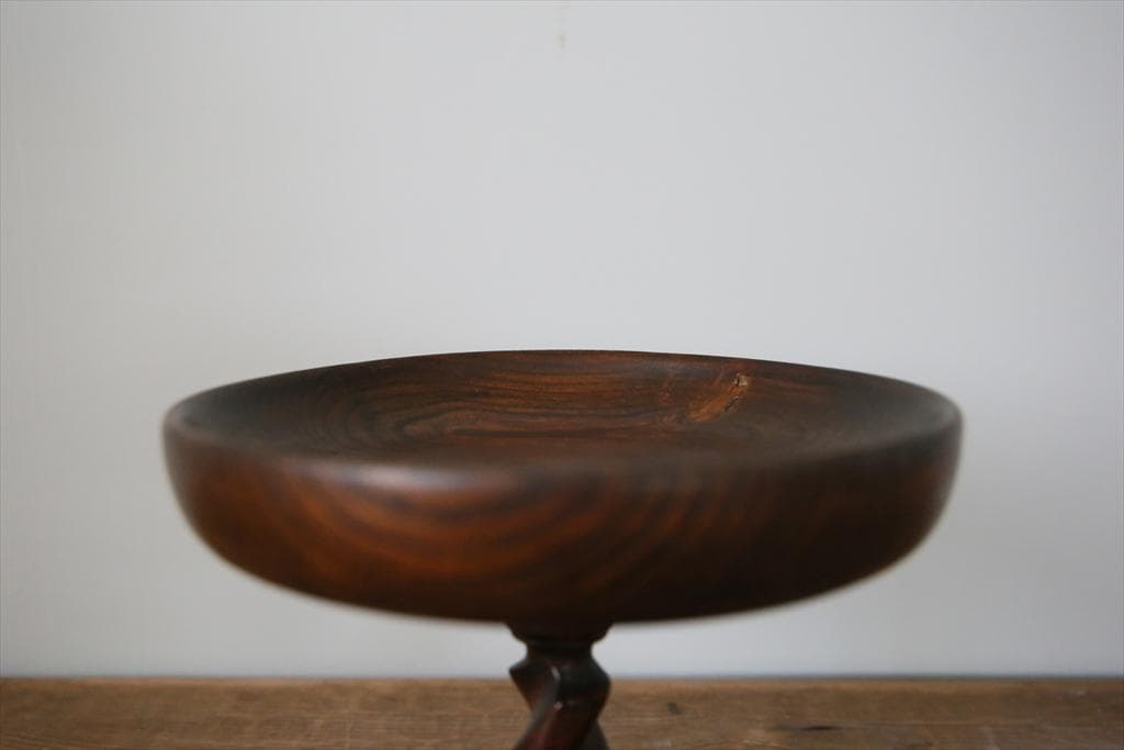 英国アンティーク木製コンポート/ケーキスタンド/コンポティエ(84-247)