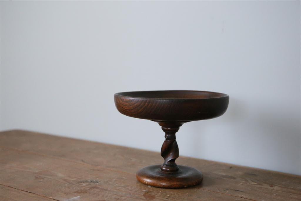 英国アンティーク木製コンポート/ケーキスタンド/コンポティエ(84-247)