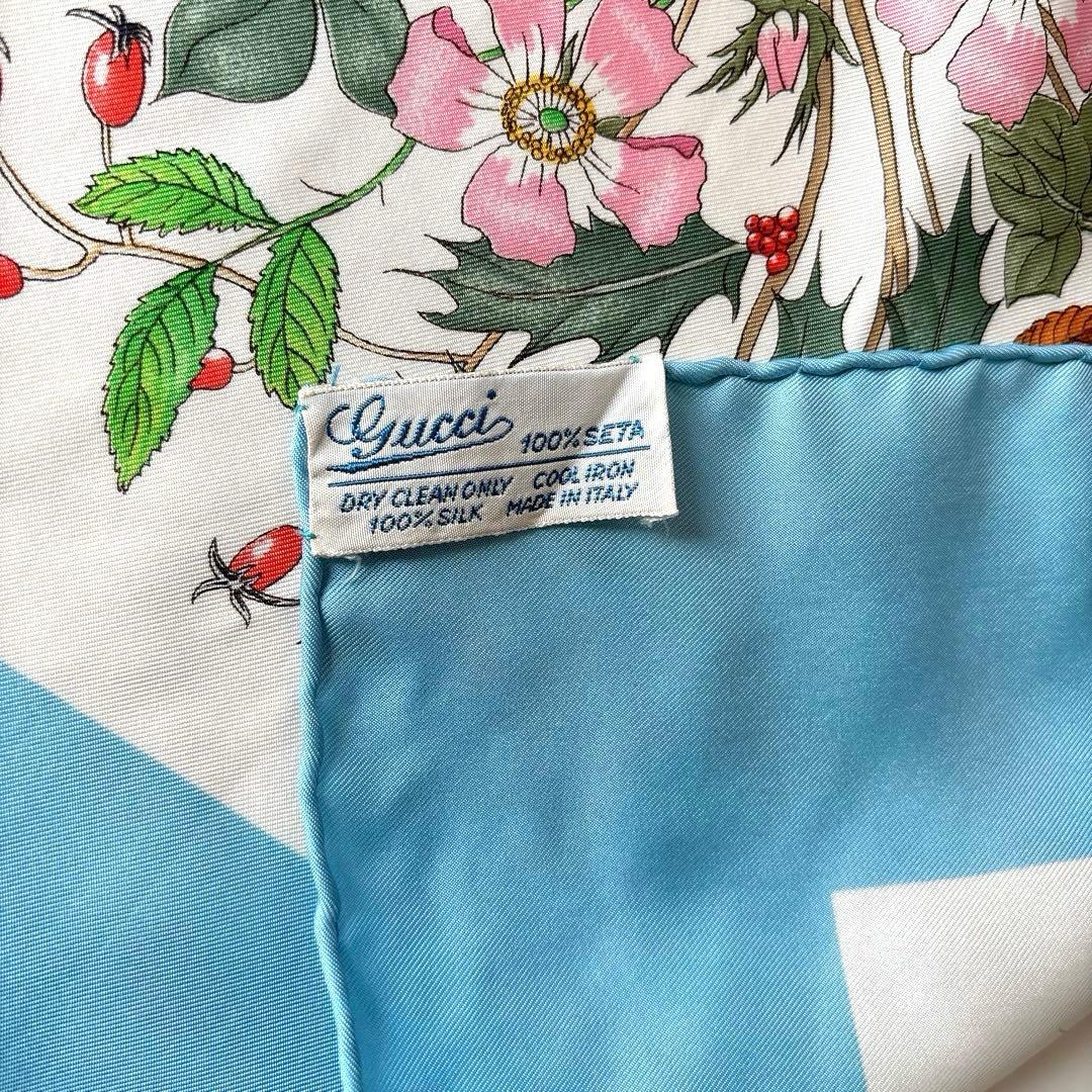 春夏 GUCCI 花と昆虫 大判 スカーフ ヴィンテージ フローラ イタリア製