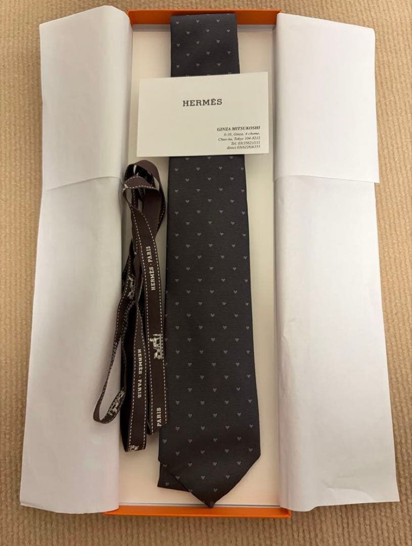 HERMES シルク ドット柄 ネクタイ