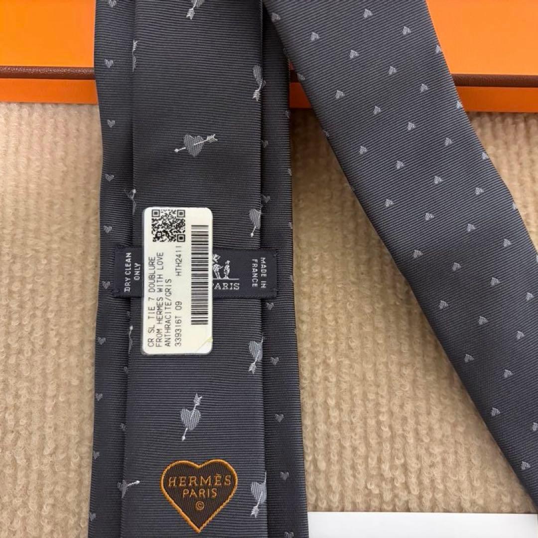 HERMES シルク ドット柄 ネクタイ