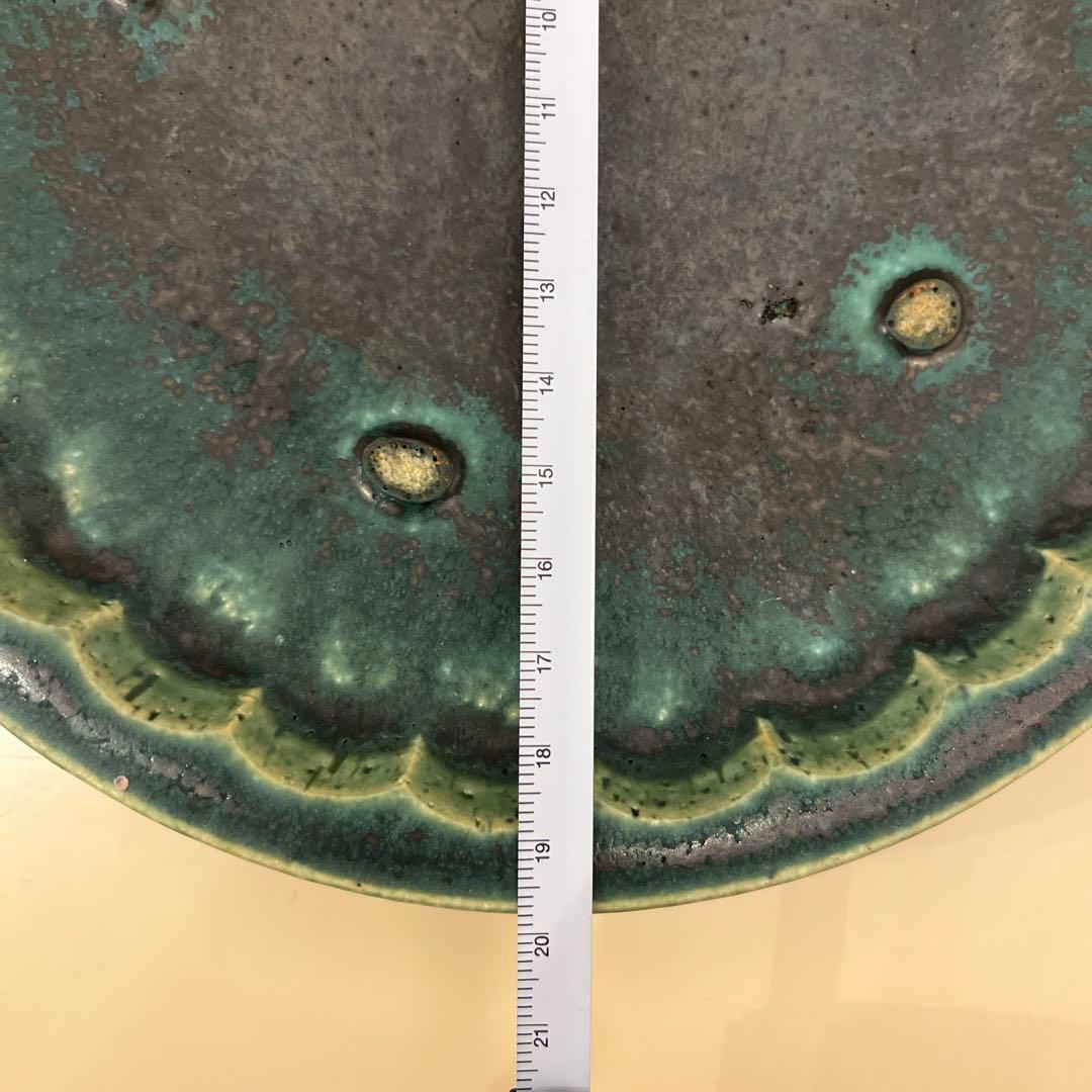 境道一　織部釉　プレート2枚　作家