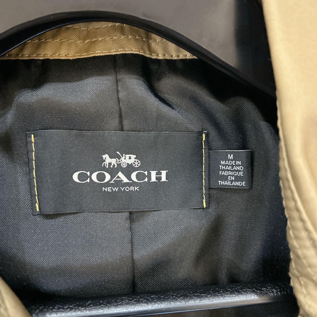 美品 COACH ダブル ロング トレンチコート ベージュ メンズ アウター M