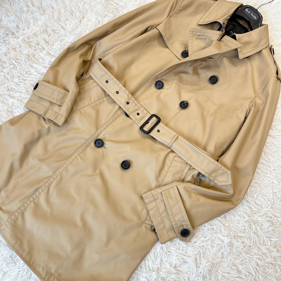 美品 COACH ダブル ロング トレンチコート ベージュ メンズ アウター M