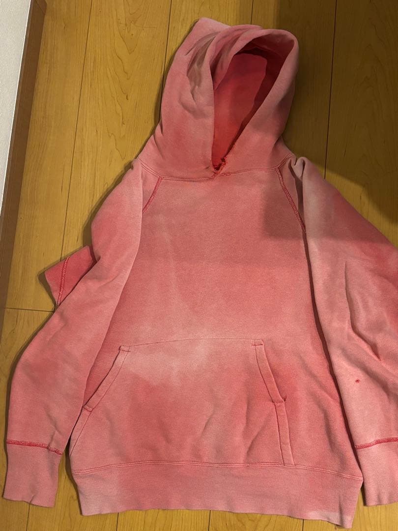 て*～様 50s 60s 鬼フェード 赤パーカー ピンク ヴィンテージ スウェッ
