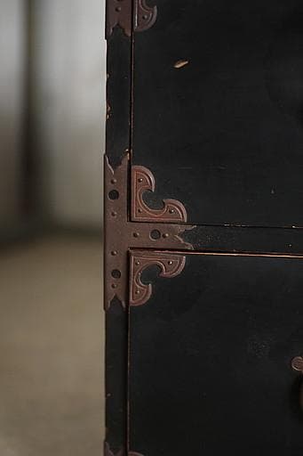 丸金具庄内箪笥　3段　タンス　収納　古家具　古民家　時代家具