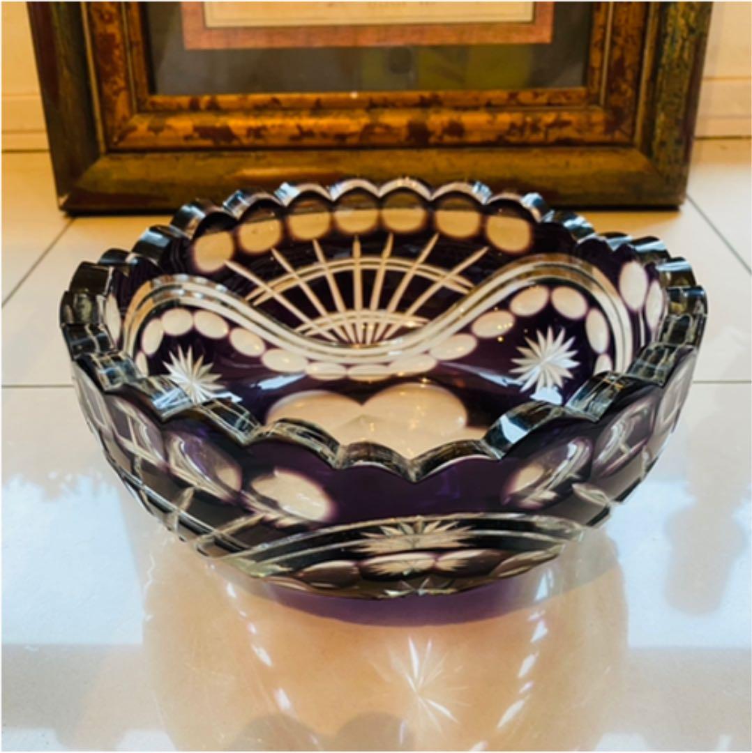 切子　ボウル　クリスタル　昭和　昭和レトロ