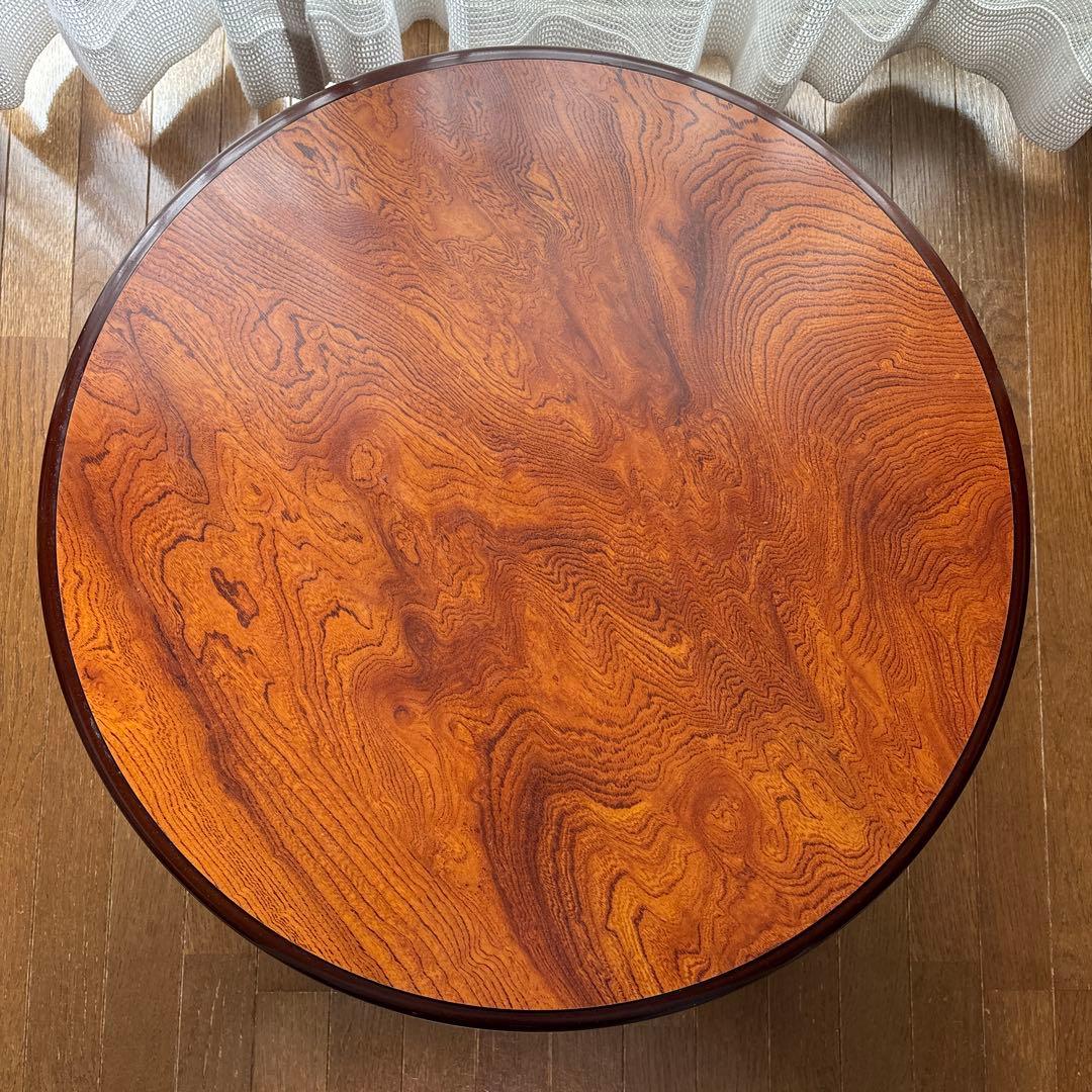 木製ちゃぶ台　折りたたみ　小円卓　丸テーブル　昭和レトロ