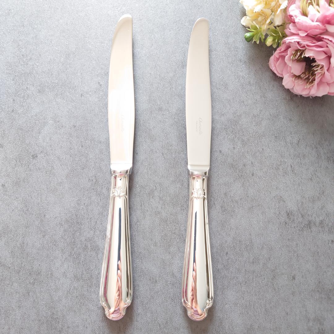 希少 美品 クリストフル ポンパドール テーブルナイフ 2点