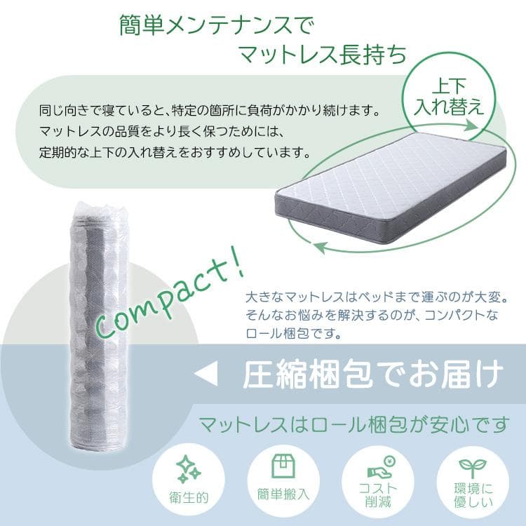 ボンネルコイルマットレス シングルサイズ ホワイト [7191]