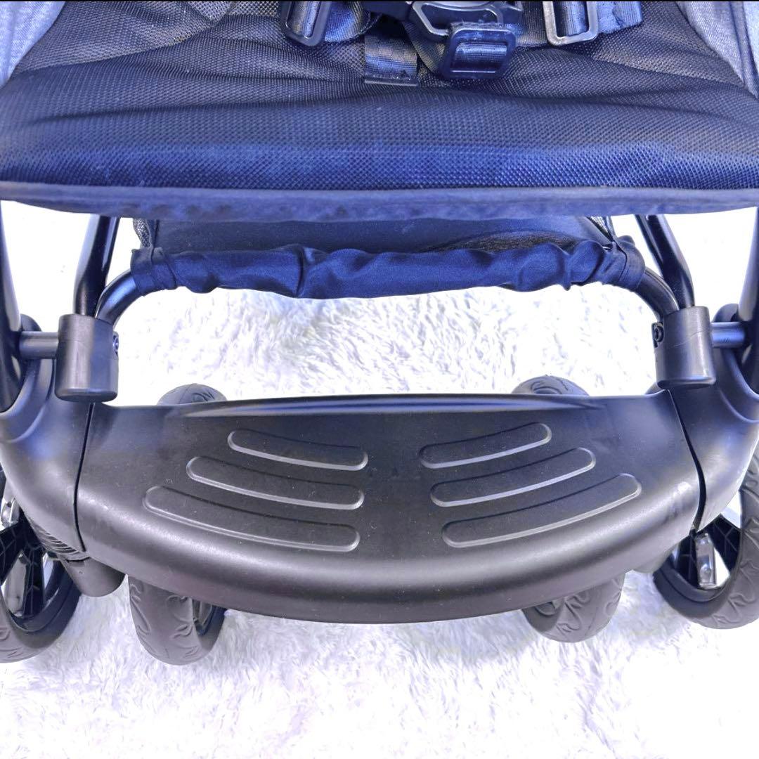 【未使用級】カトージ 二人でゴーDX 二人乗り ベビーカー デニム 付属品完備