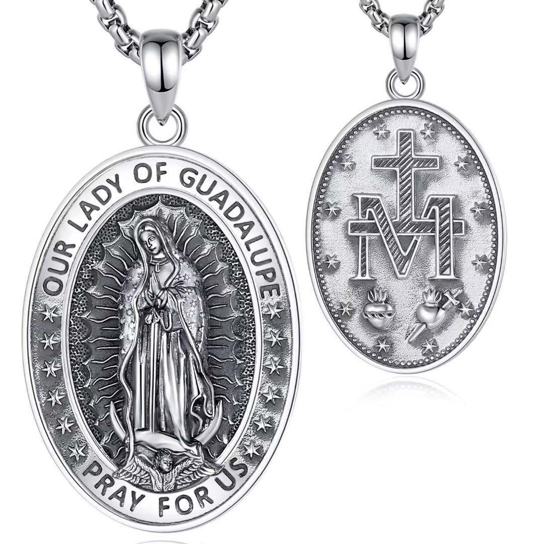 3D(立体)彫刻マリアメダルネックレス｜Silver925｜シルバー925