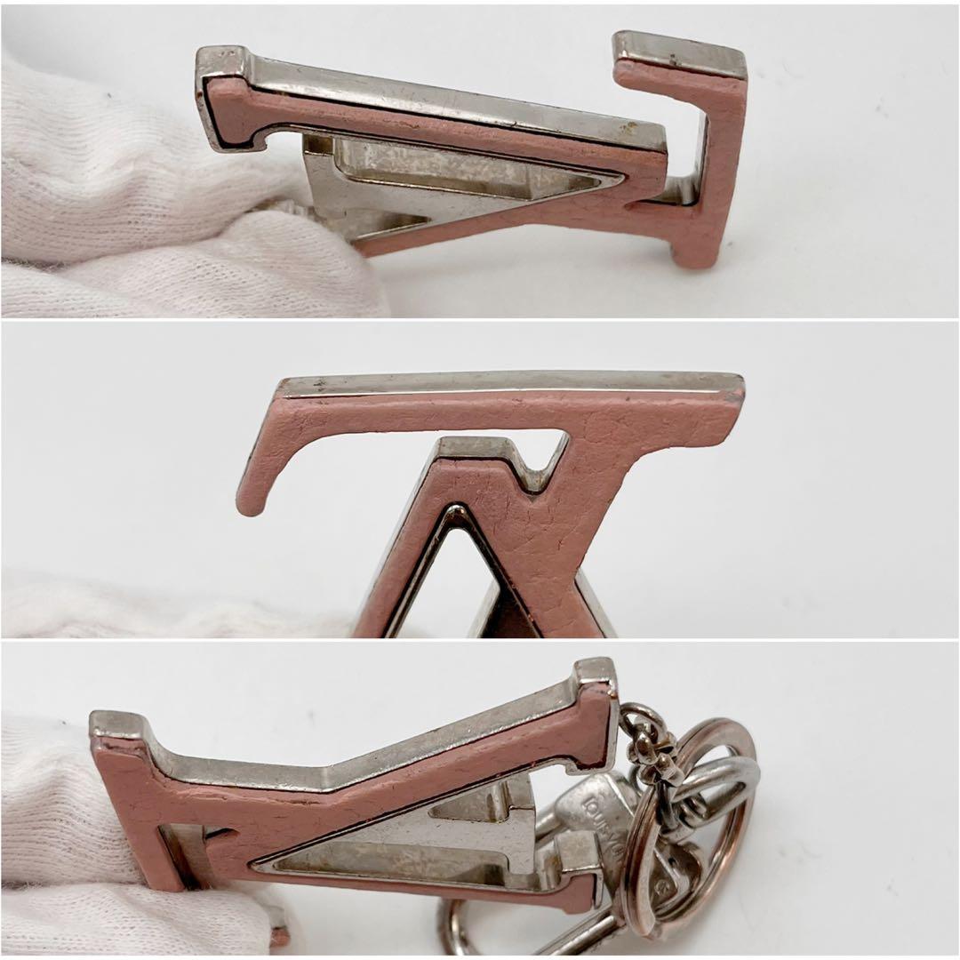 ルイヴィトン ポルト クレ LVカプシーヌ キーホルダー ピンク シルバー