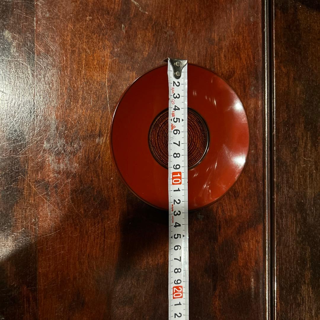 箱瀬淳一氏作　輪島塗デミタスカップ　朱うるみ　秋雨