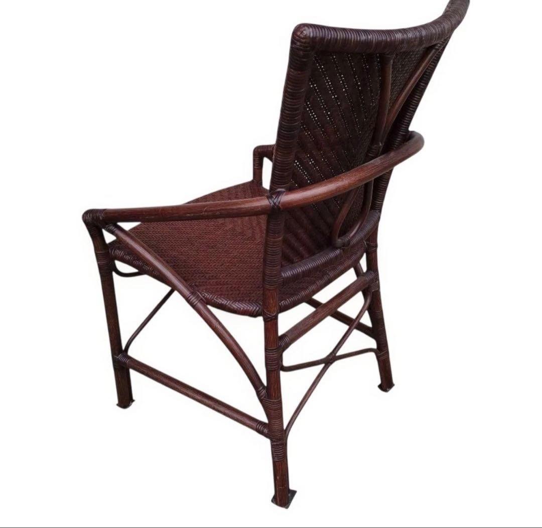 未使用級 Yamakawa ヤマカワラタン　アームチェア　籐製　ラウンジチェア