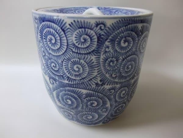 伊万里 染付 ぜまい手 蛸唐草 水差し 茶道具 時代物 骨董 逸品