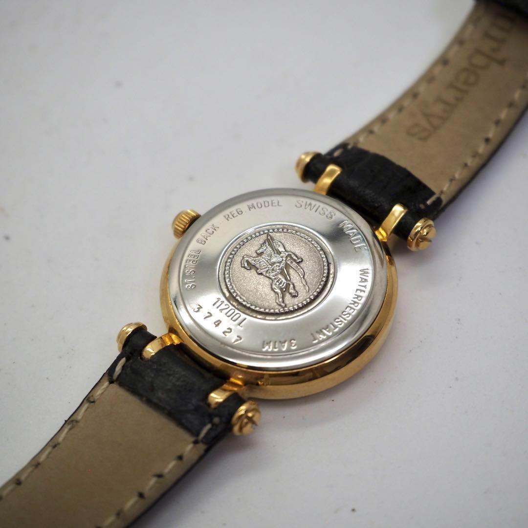 専用14 バーバリー 11200L ローマ文字　ゴールド レディース ホワイト