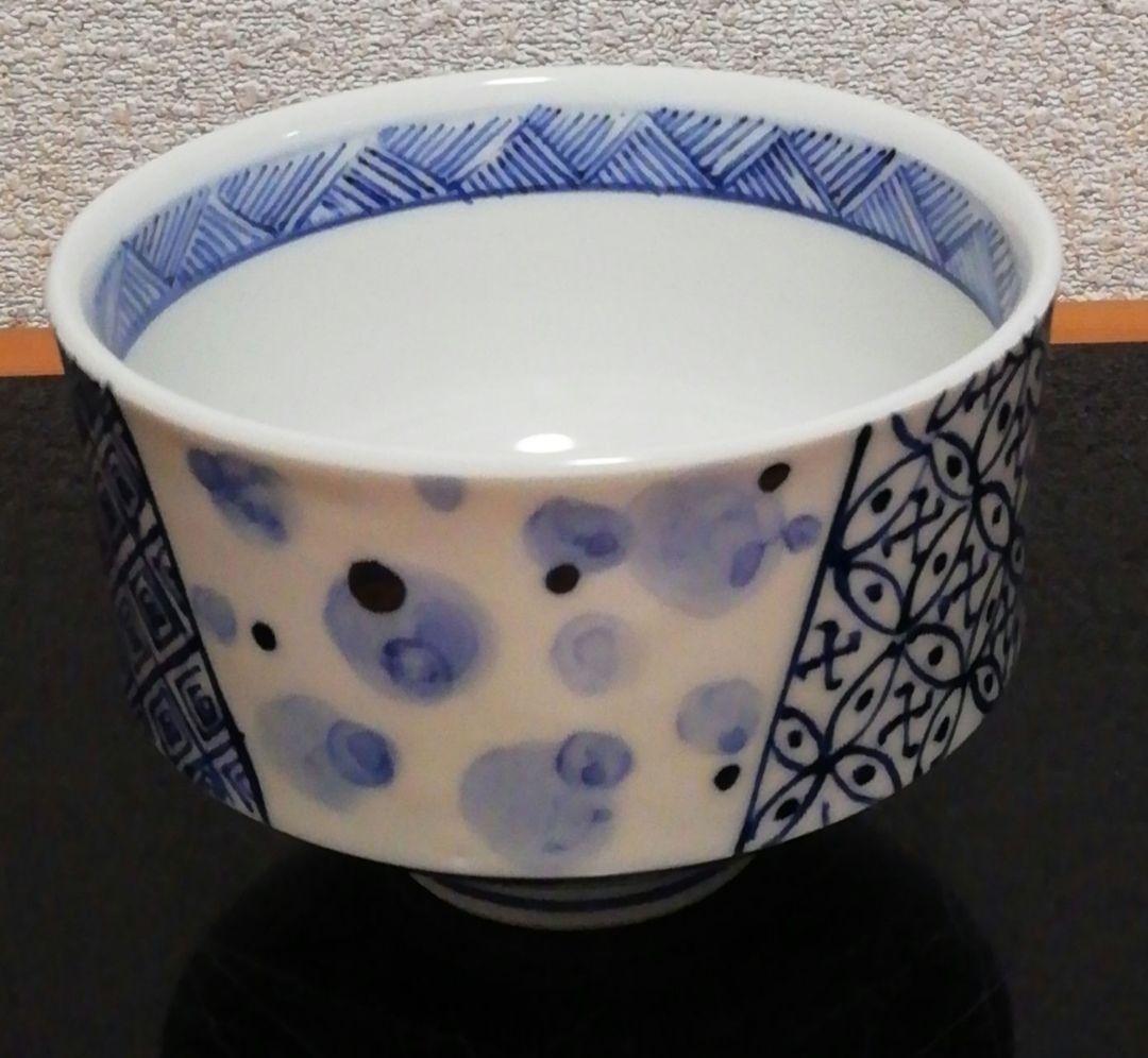 谷口良三作　京焼　染付　茶碗　共箱　茶道具