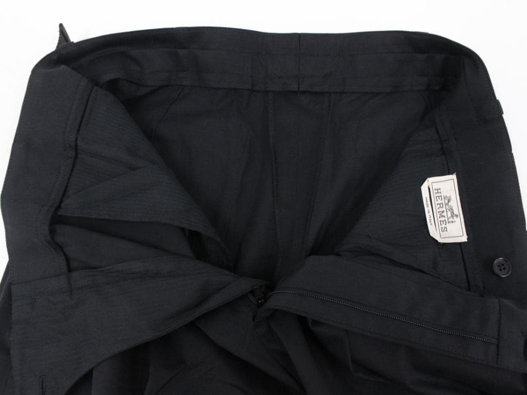 ▲HERMESエルメス センタープレス ワイドパンツ ウエストベルト