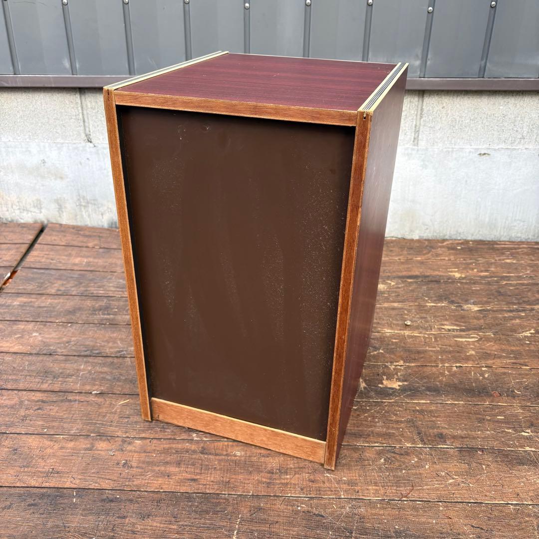 C1 昭和レトロ レトロポップ 木製ミニチェスト 丸型取っ手 5段 古家具古道具