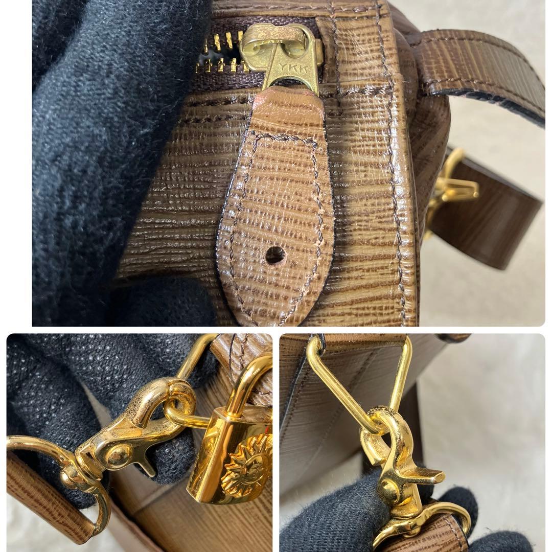 VERSACE✨サンバースト オールレザー 本革 2way ボストンバッグ