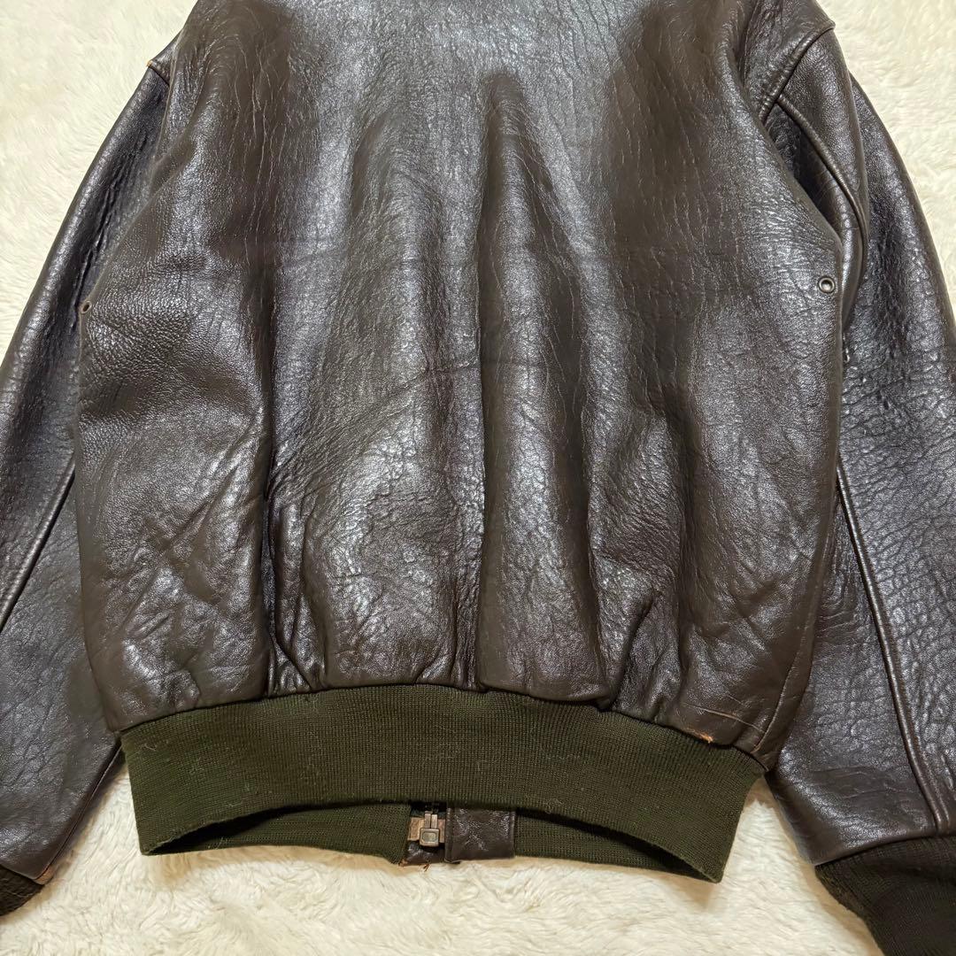 AVIREX A-2 フライトジャケット 本革 レザー Sサイズ ブラウン