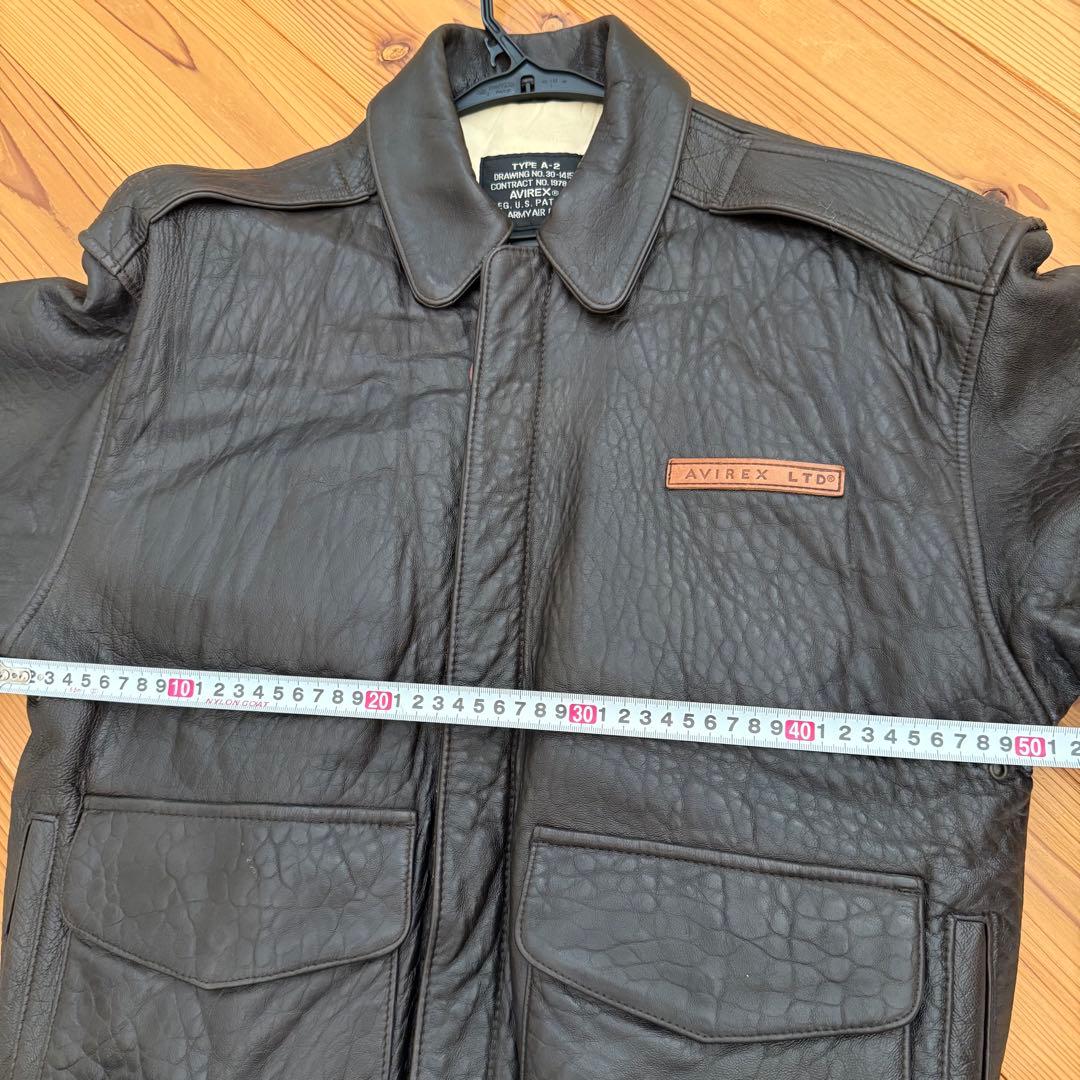 AVIREX A-2 フライトジャケット 本革 レザー Sサイズ ブラウン