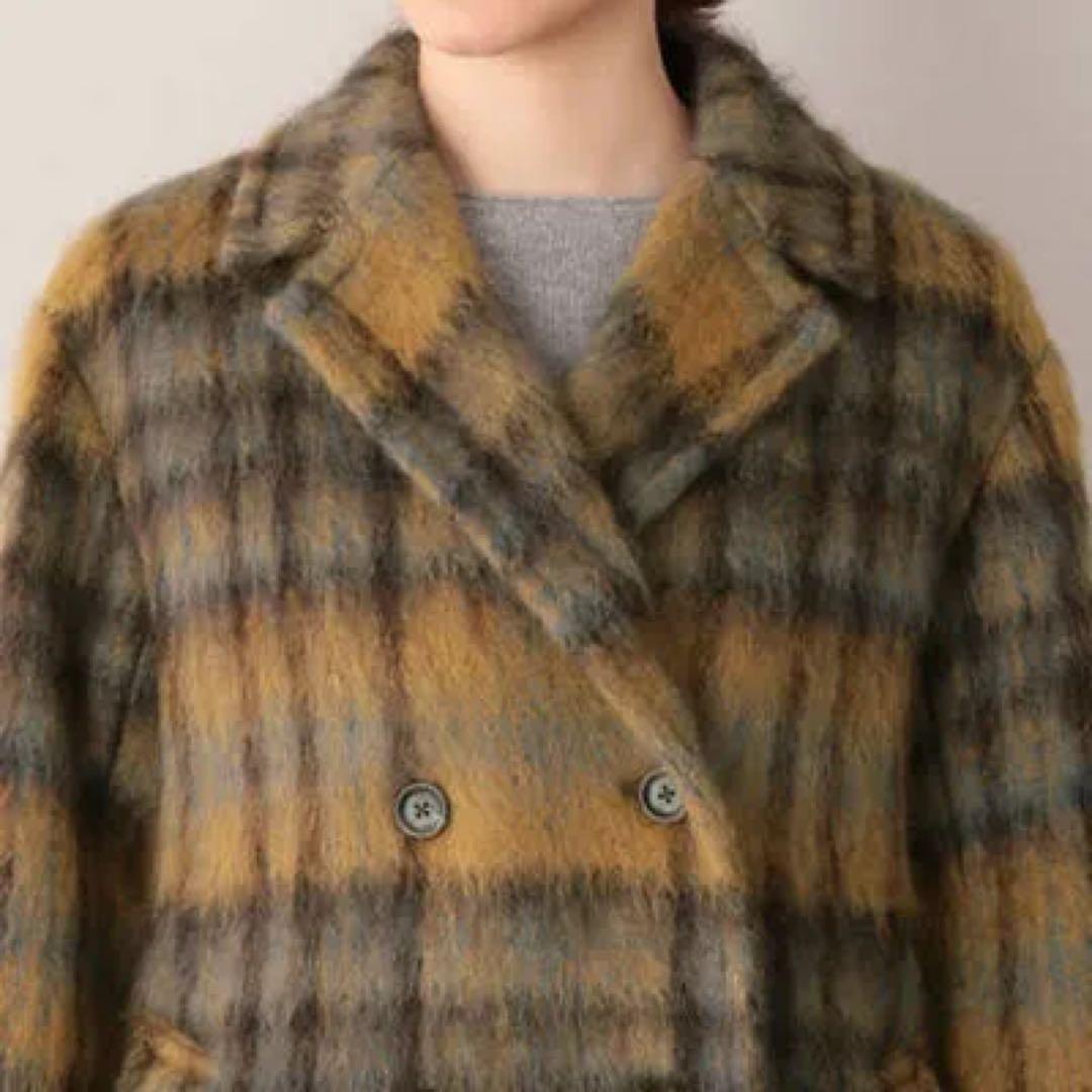 極美品 マッキントッシュ　フィロソフィー　モヘアシャギー　ダブルチェスターコート