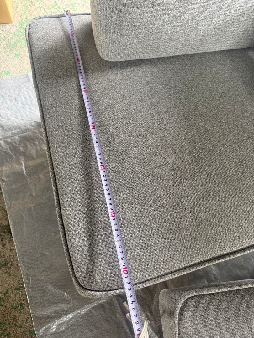 ポケットコイルソファー グレー コンパクト