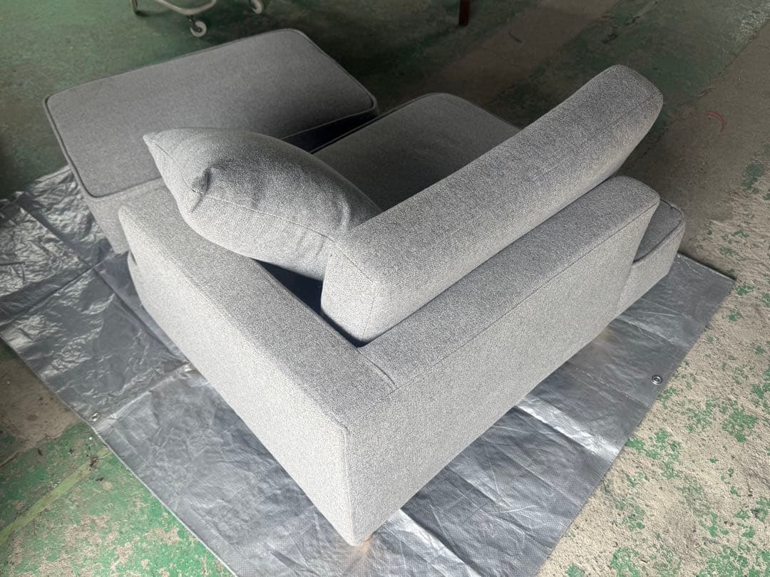 ポケットコイルソファー グレー コンパクト