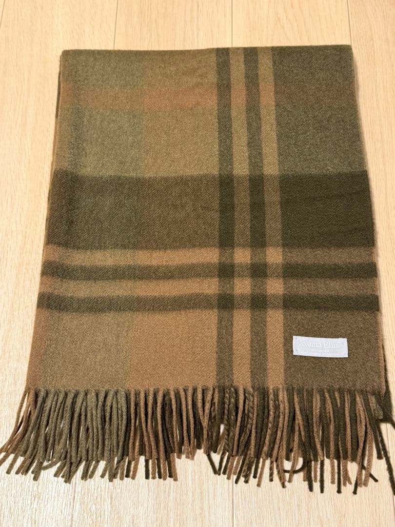 【Joshua Ellis】カシミヤ100% 大判ストール ブラウン