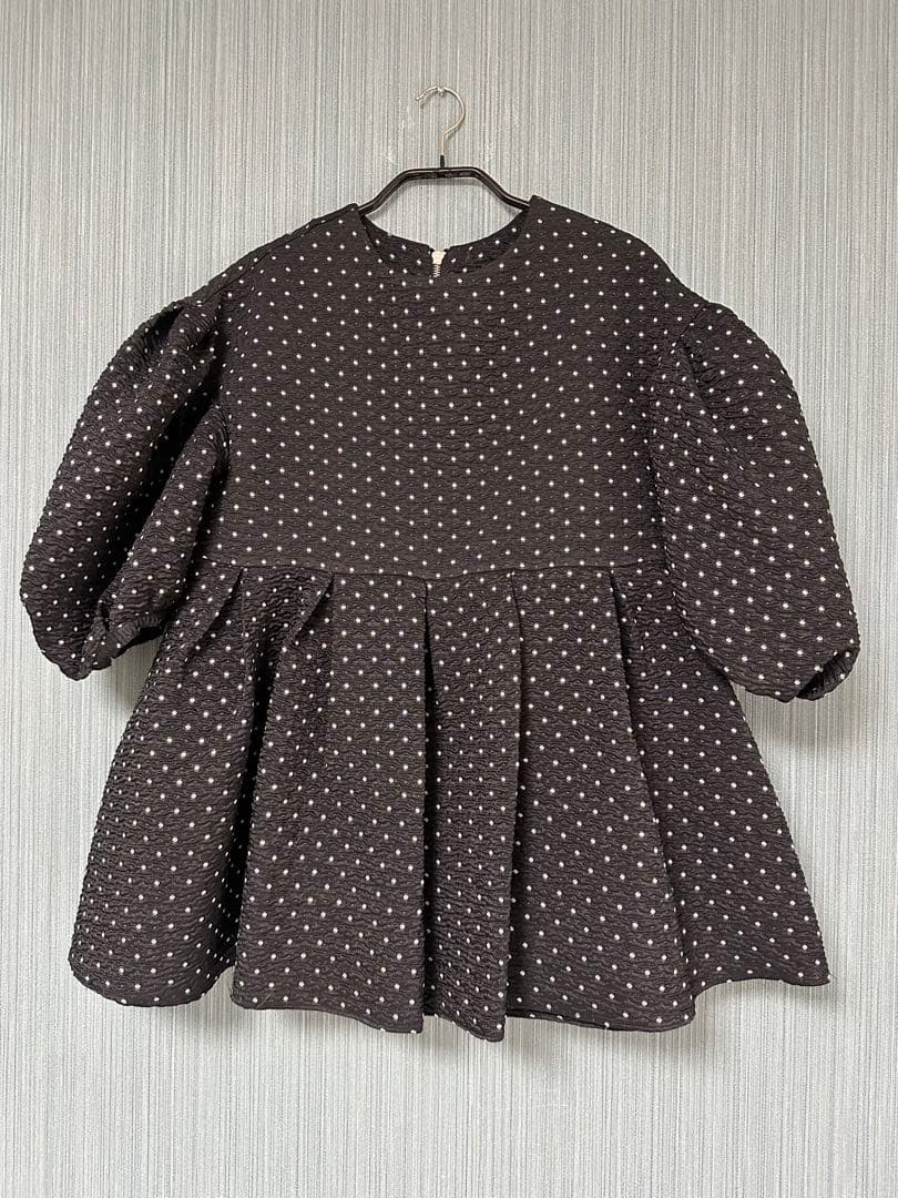 Bluelea ブルレア ドットジャガードブラウス ブラック