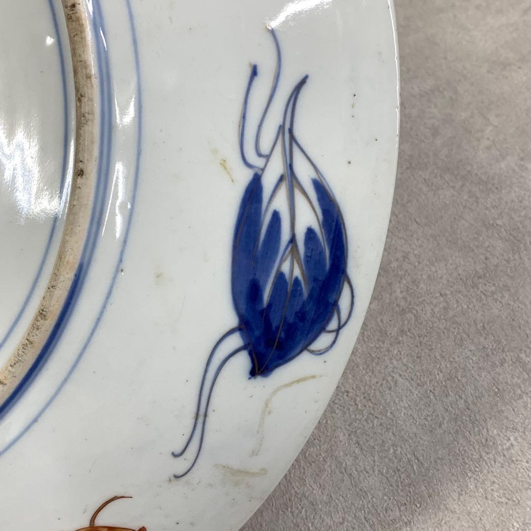 大皿 直径46cm 龍虎 鳳凰 色絵 伊万里 有田 縁起 アンティーク ⑦