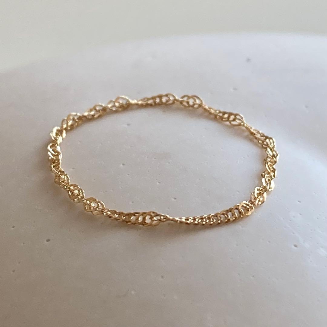 新品✨18金 K18リング チェーンリング 16号 つけっぱなし 即日発送