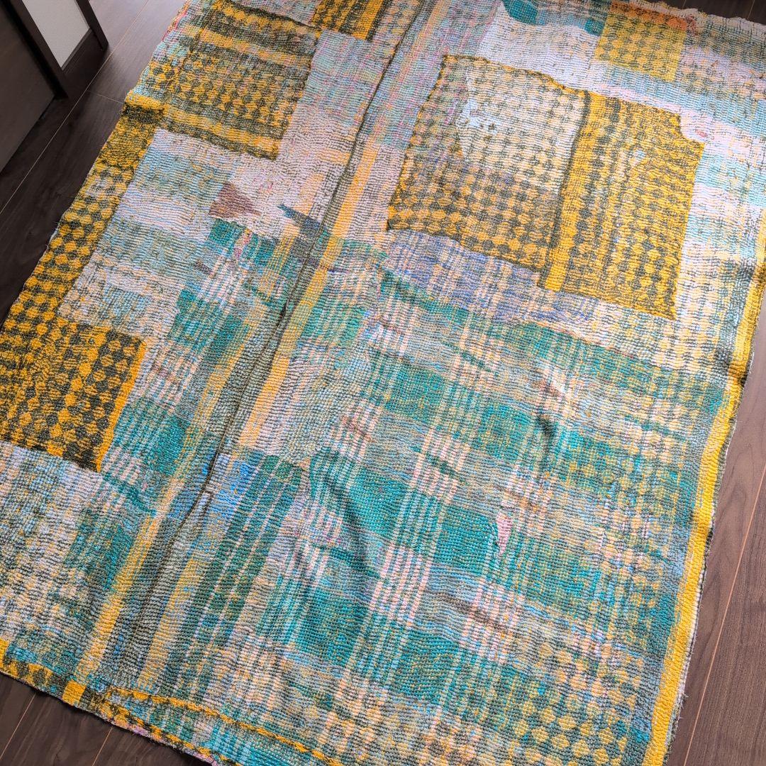 カラフルストライプ ヴィンテージカンタキルト ラリーキルト kantha 649