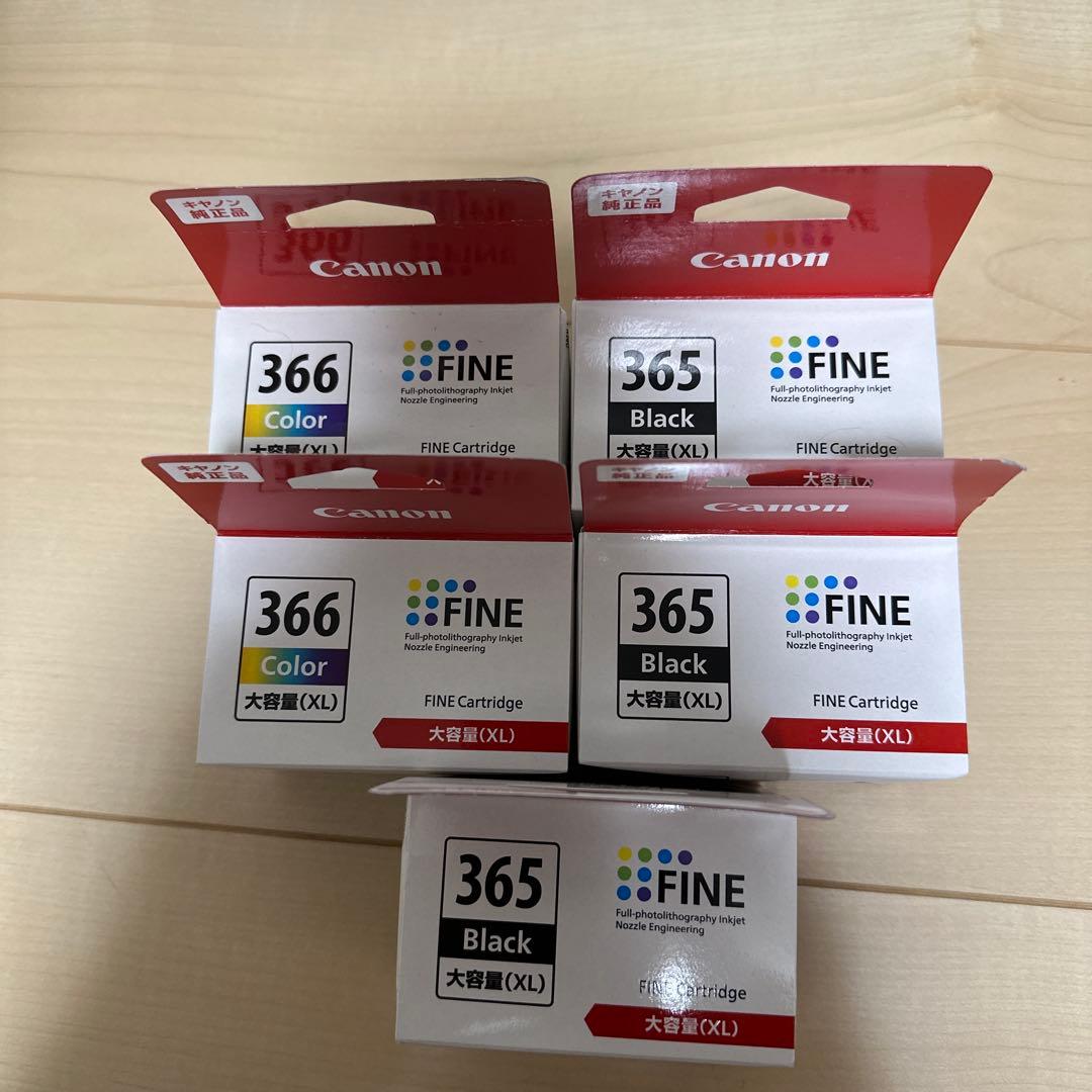 新品 純正 Canonカートリッジ BC-365XL＋BC-366XL 5個