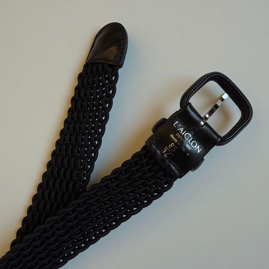 LAIGLON L’AIGLONレグロン 革巻きエラスティックメッシュベルト85
