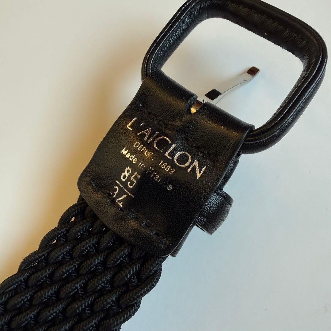 LAIGLON L’AIGLONレグロン 革巻きエラスティックメッシュベルト85