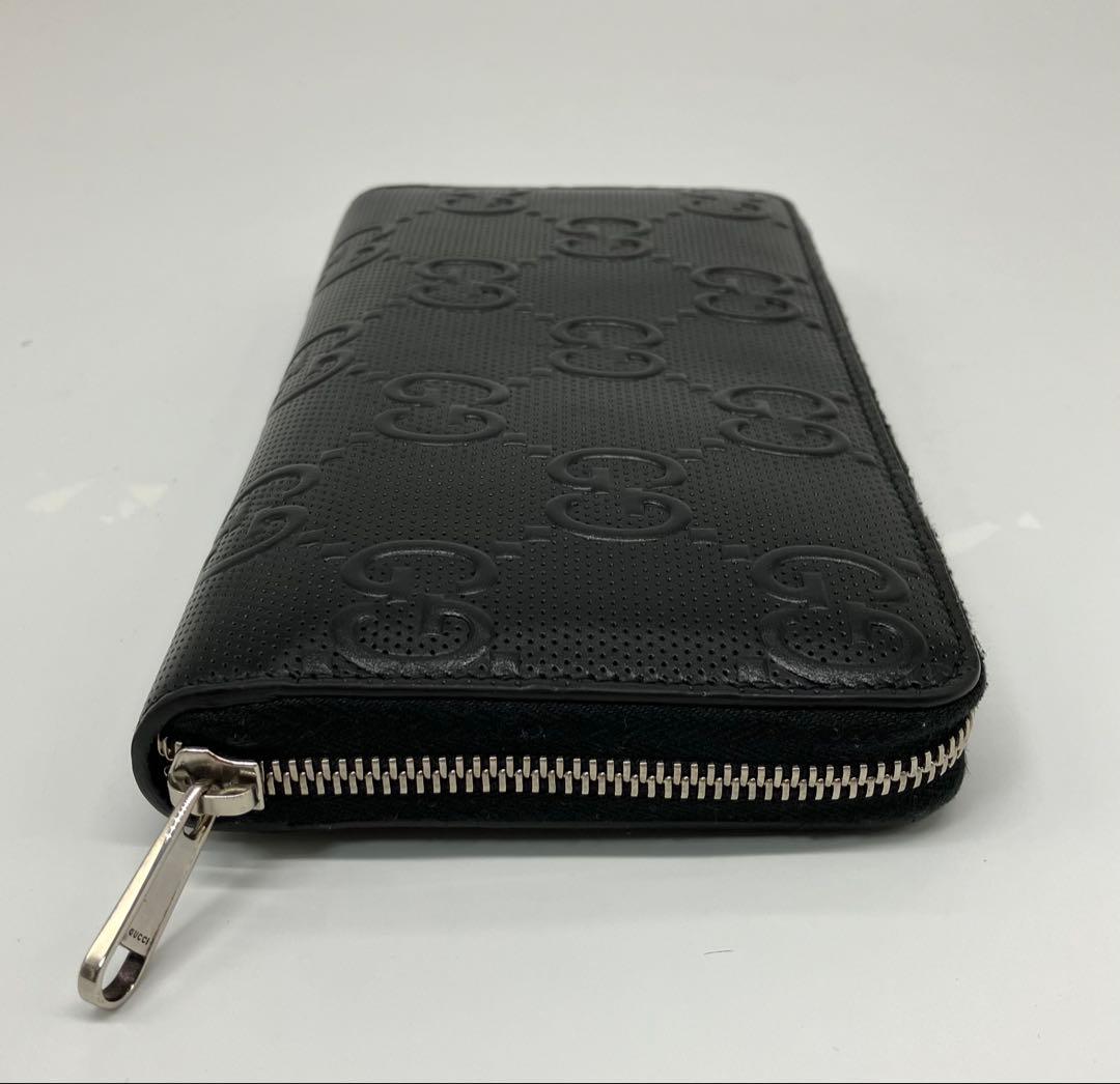 ⭐️ 極美品 グッチ GG エンボス ジッピー オーガナイザー 長財布 ブラック