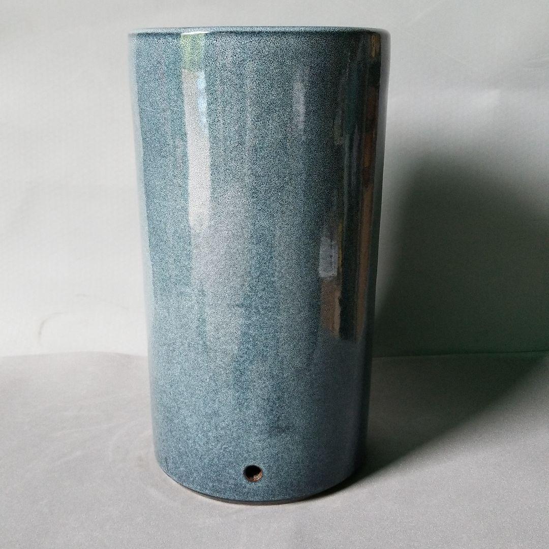 信楽焼傘立て  天目あじさい絵 高さ４５cm