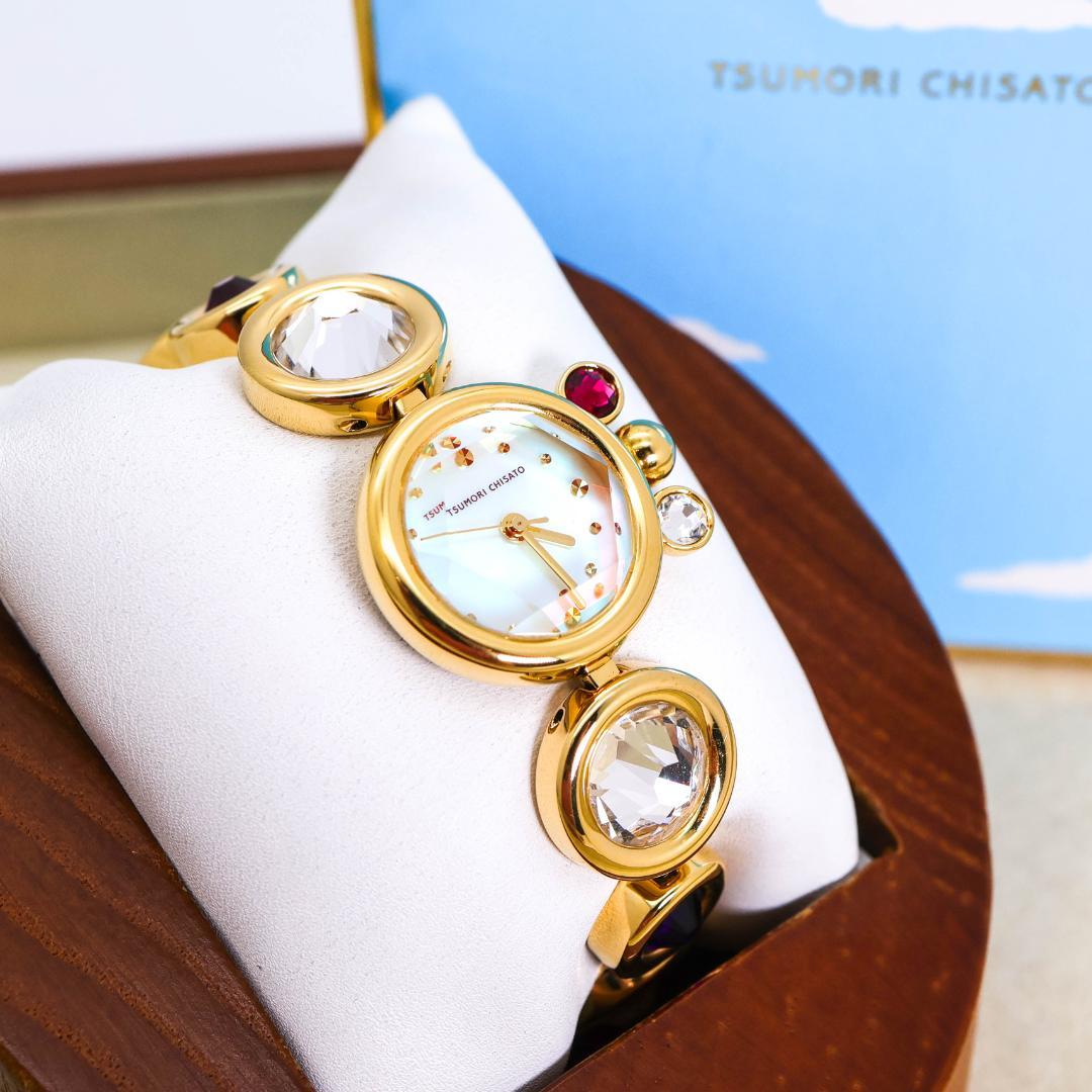 稼働 TSUMORI CHISATO 腕時計 宝石ねこ クリスタル 2288