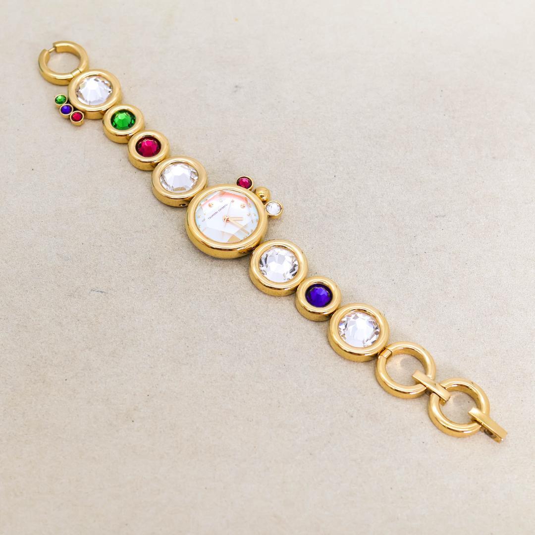 稼働 TSUMORI CHISATO 腕時計 宝石ねこ クリスタル 2288