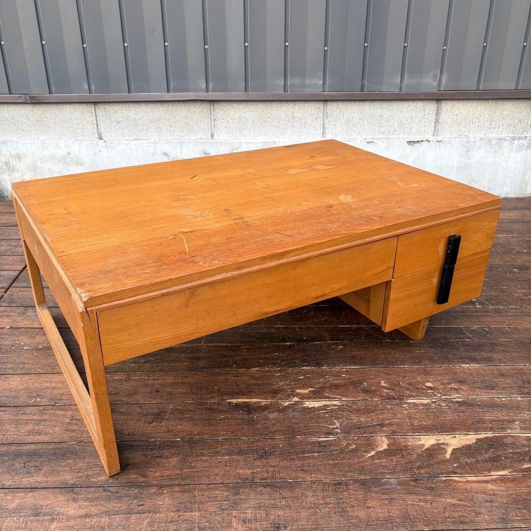 昭和レトロ 古家具 木製文机 引き出し付き座卓 書斎机 ビンテージ ヴィンテージ