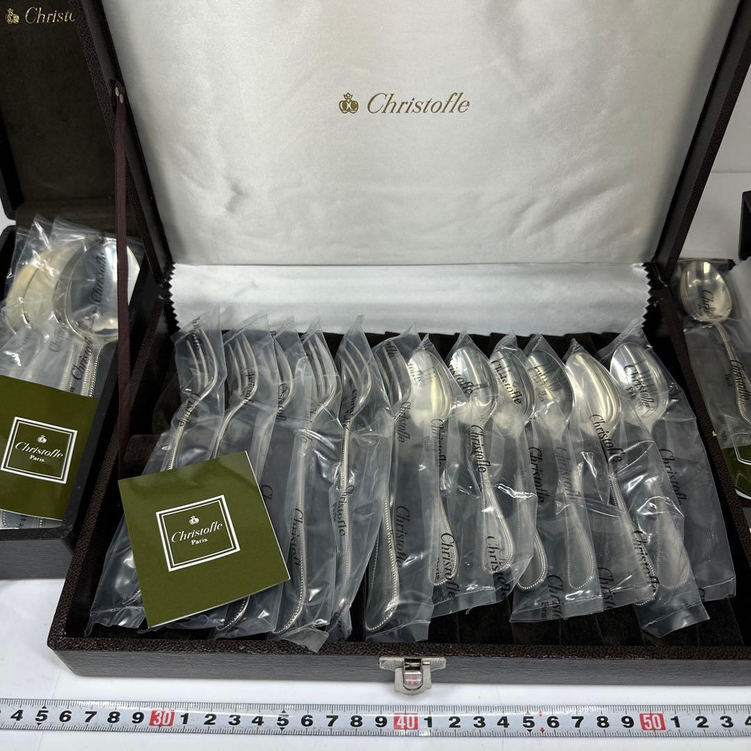 クリストフル　未使用品カトラリー18客　ボックス付　東さ7-0421☆2F